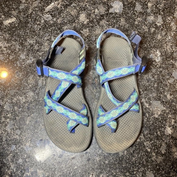 Chaco Cloud Classic Sandals Women's Size 8 Green Blue Print - Picture 2 of 10